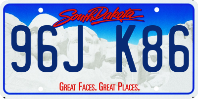 SD license plate 96JK86