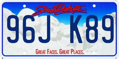 SD license plate 96JK89