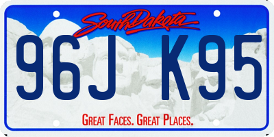 SD license plate 96JK95