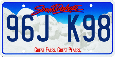 SD license plate 96JK98