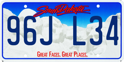 SD license plate 96JL34