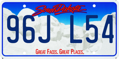 SD license plate 96JL54