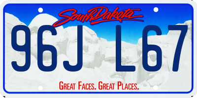 SD license plate 96JL67