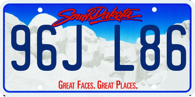 SD license plate 96JL86