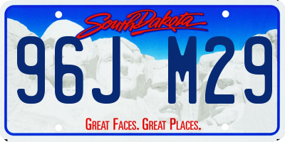 SD license plate 96JM29