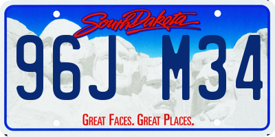 SD license plate 96JM34