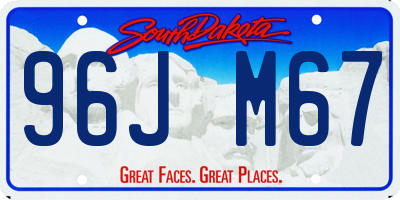 SD license plate 96JM67