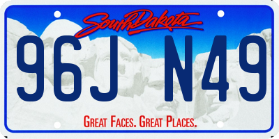 SD license plate 96JN49