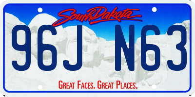 SD license plate 96JN63