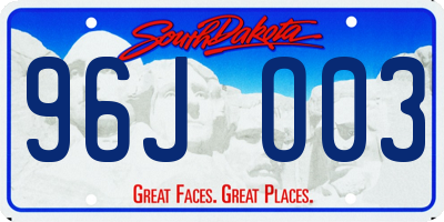 SD license plate 96JO03