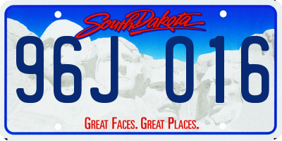 SD license plate 96JO16