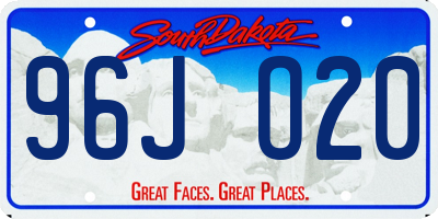 SD license plate 96JO20