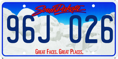 SD license plate 96JO26