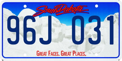 SD license plate 96JO31