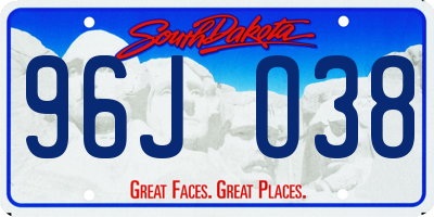 SD license plate 96JO38