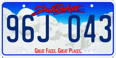 SD license plate 96JO43