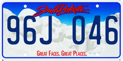 SD license plate 96JO46