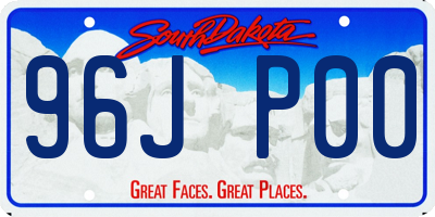 SD license plate 96JP00