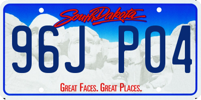 SD license plate 96JP04