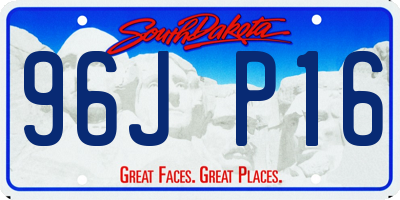 SD license plate 96JP16