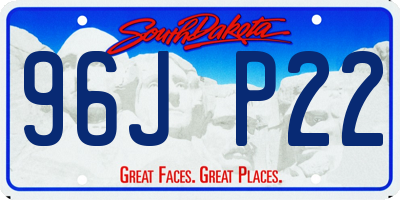 SD license plate 96JP22