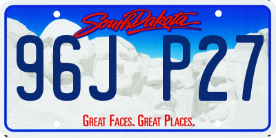 SD license plate 96JP27