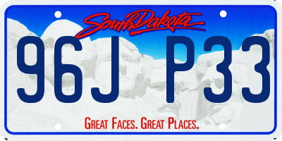 SD license plate 96JP33