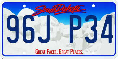 SD license plate 96JP34