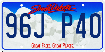 SD license plate 96JP40