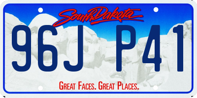 SD license plate 96JP41