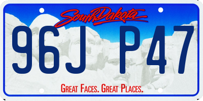 SD license plate 96JP47