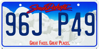 SD license plate 96JP49