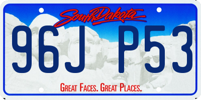 SD license plate 96JP53