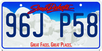 SD license plate 96JP58