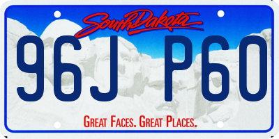 SD license plate 96JP60