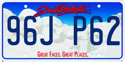 SD license plate 96JP62
