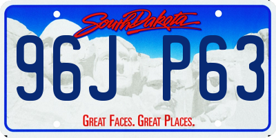 SD license plate 96JP63