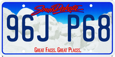 SD license plate 96JP68