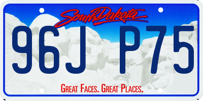 SD license plate 96JP75