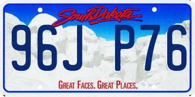 SD license plate 96JP76