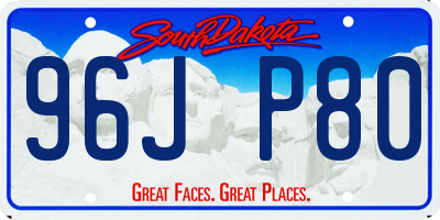 SD license plate 96JP80