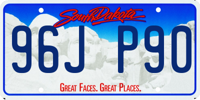 SD license plate 96JP90