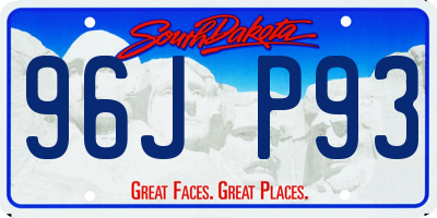 SD license plate 96JP93