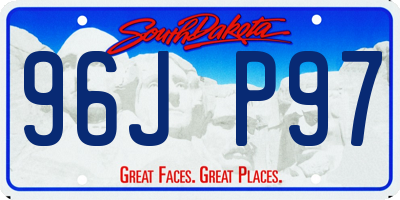 SD license plate 96JP97