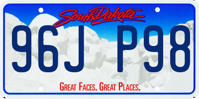 SD license plate 96JP98