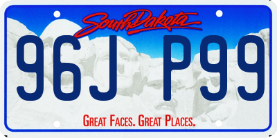 SD license plate 96JP99