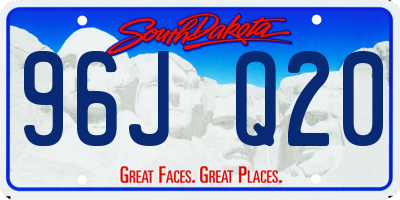 SD license plate 96JQ20