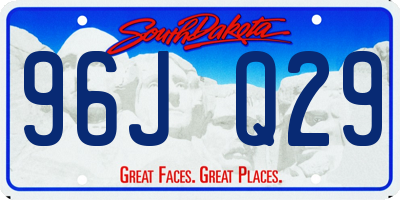 SD license plate 96JQ29