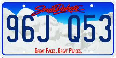 SD license plate 96JQ53
