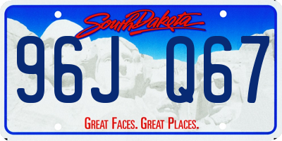 SD license plate 96JQ67